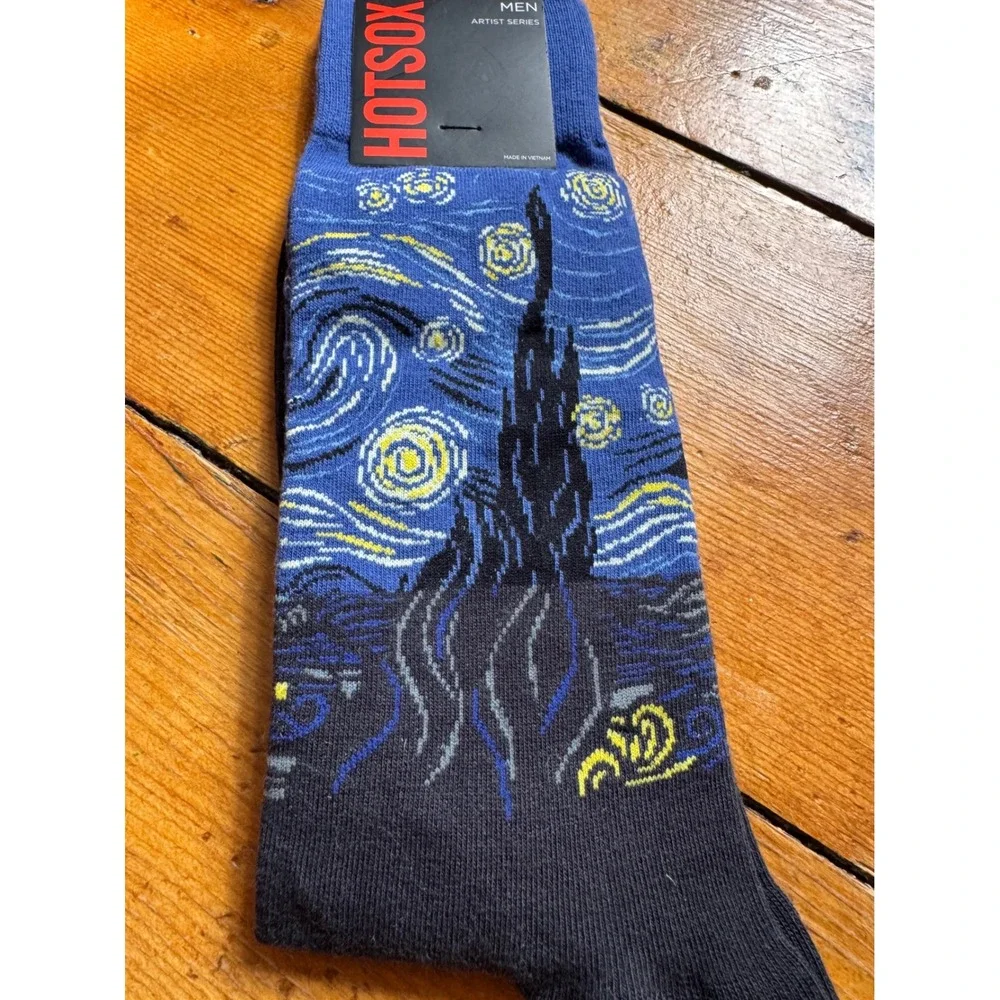 Hot Sox Starry Night‎ Crew Socks Artist Series Vincent Van Gogh Men's Size 10-13